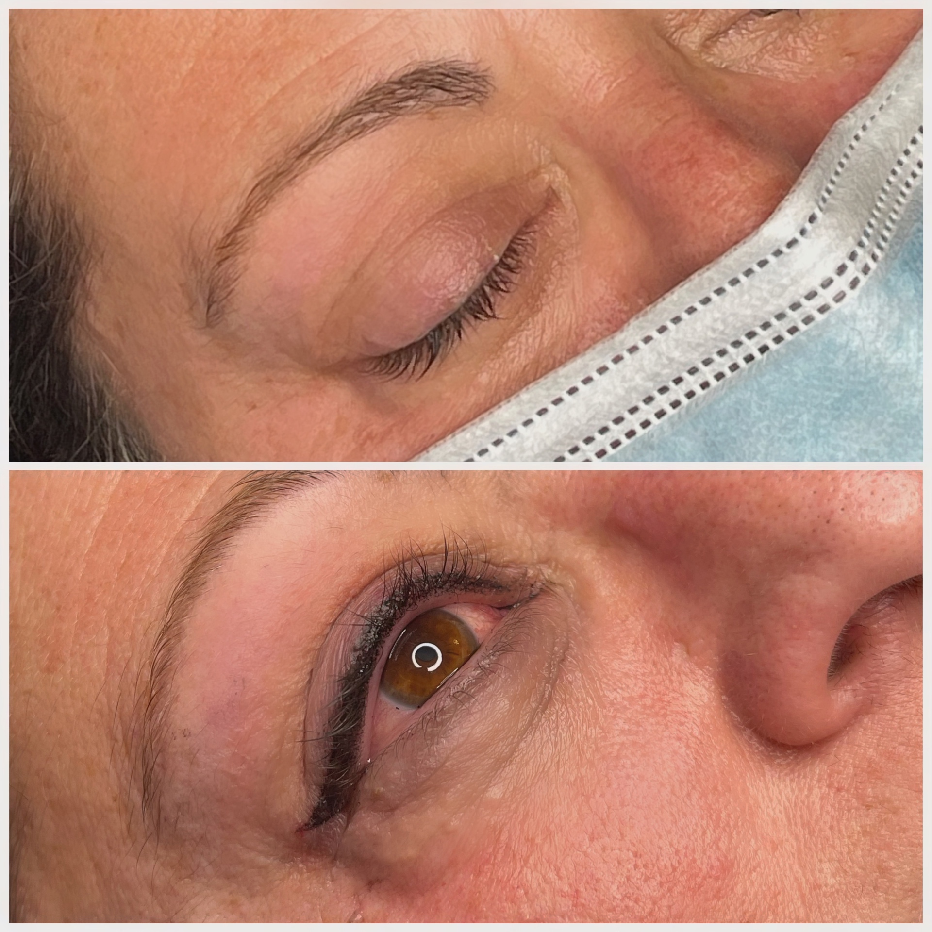 Brow shaping and permanent eyeliner detail