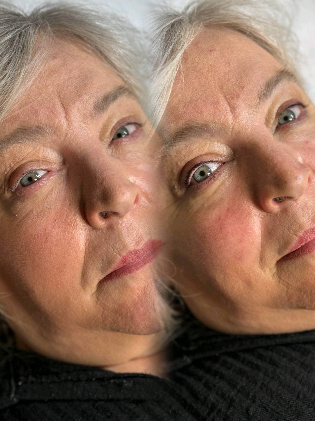 Permanent eyeliner and soft lip definition result
