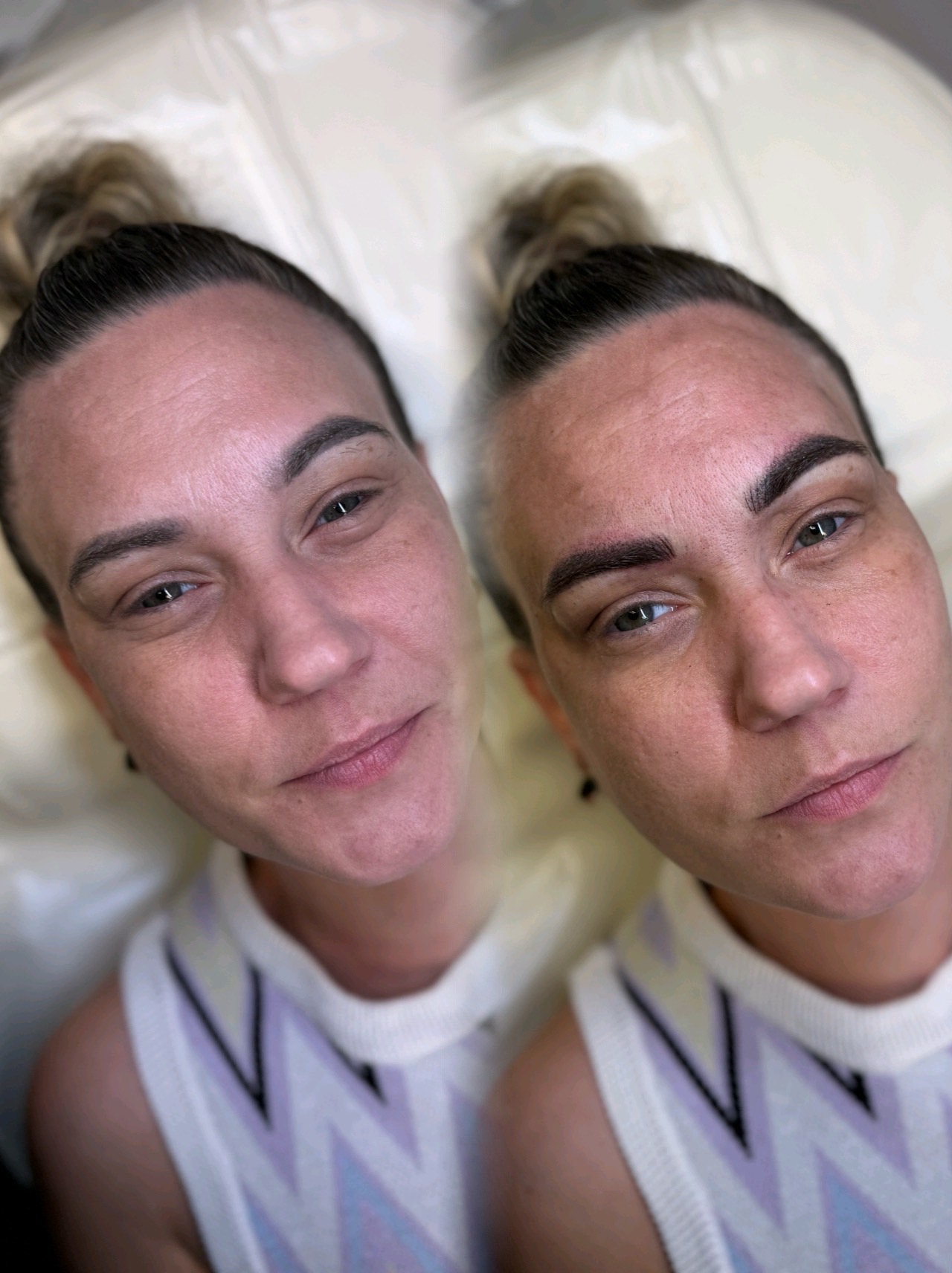 Powder brows before and after result